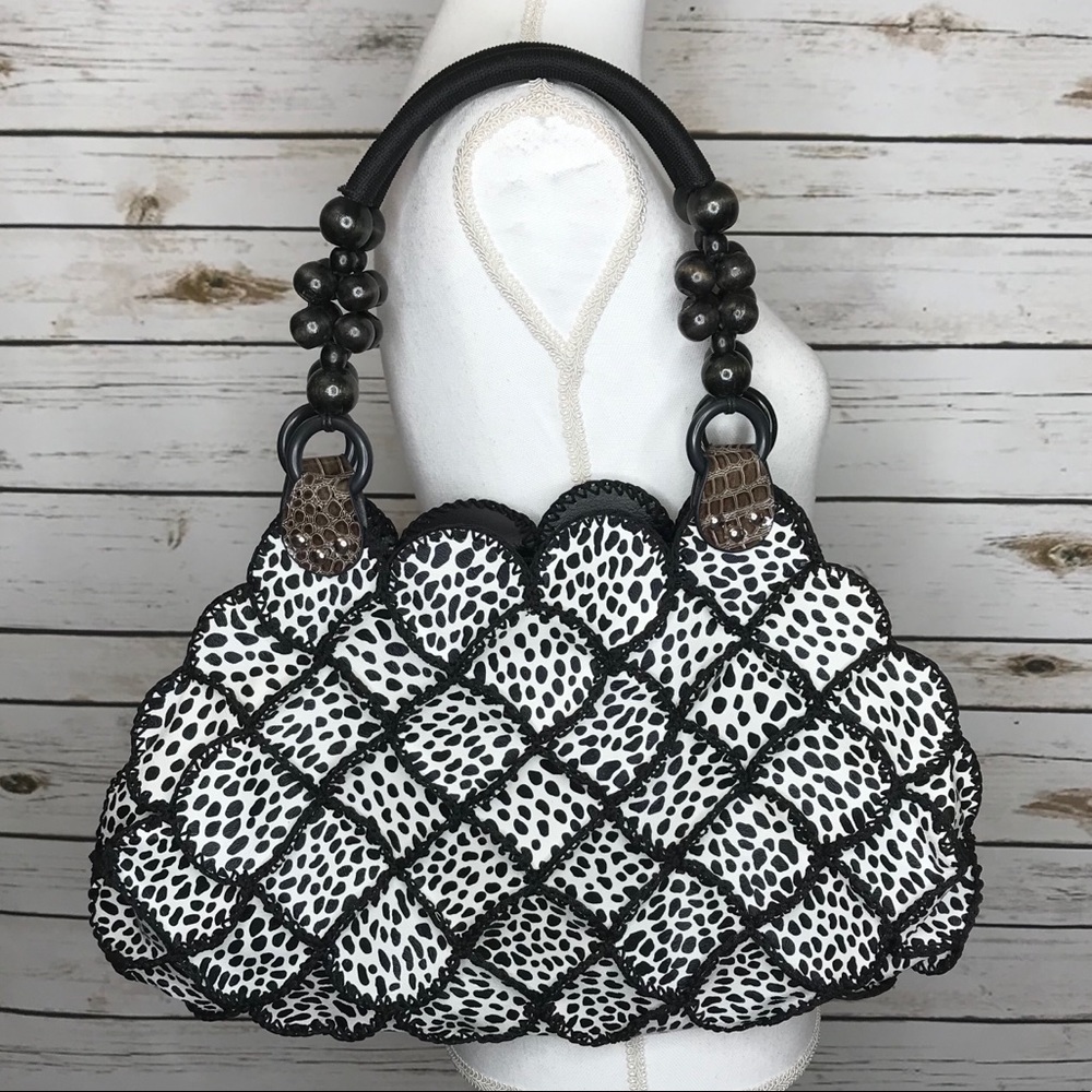Scalloped Dalmatian Print Purse